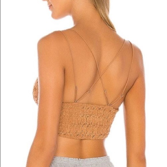 NEW FREE PEOPLE Celine Bralette size XS caramel - Picture 3 of 6